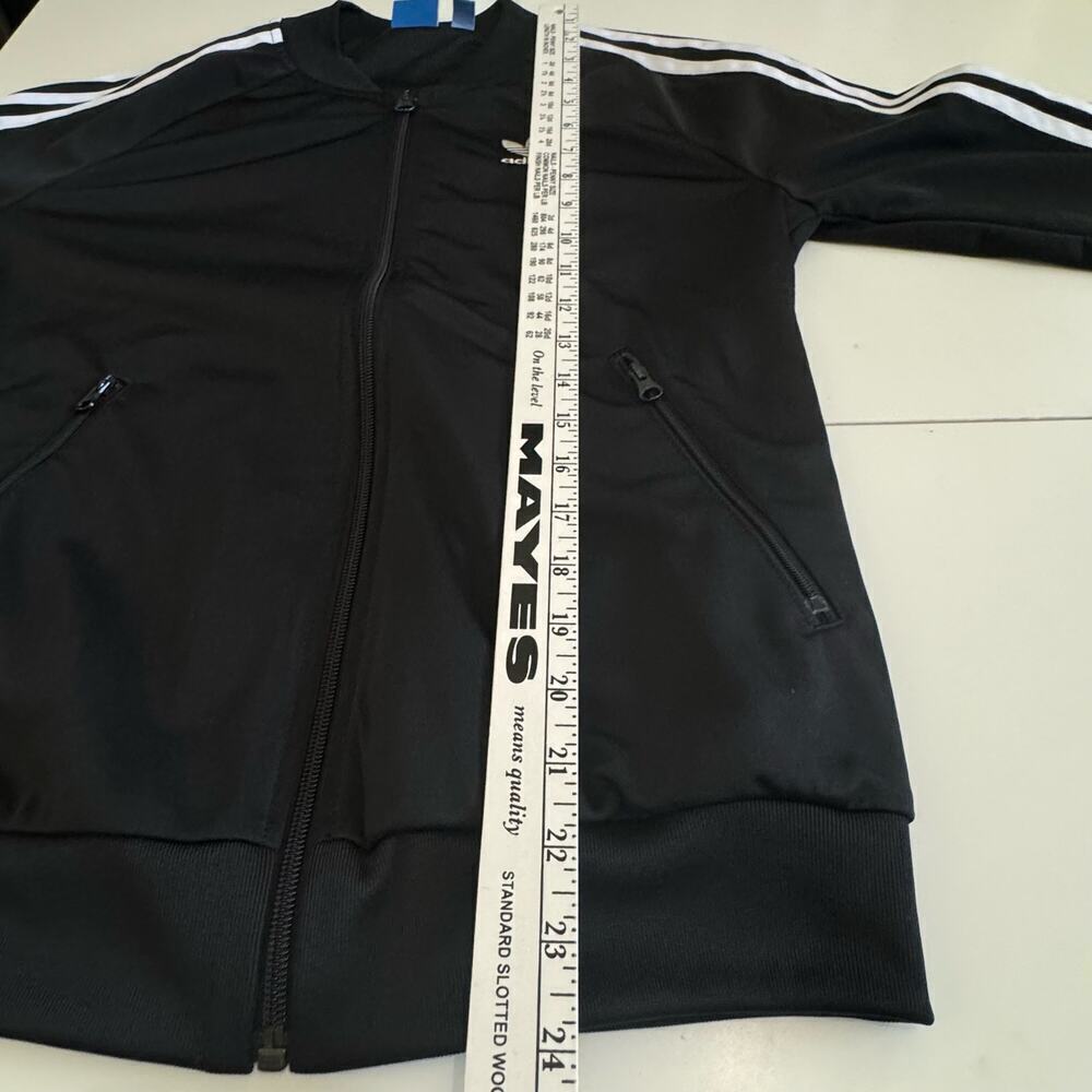 Adidas Track Jacket 3-Stripes Zip‎ Up Black White Size S - Picture 7 of 8